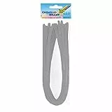 folia 77880 - Chenilledraht, Pfeifenputzer, 10 Stück in hellgrau, Durchmesser 8 mm und 50 cm lang, ideal für Kinder zum Basteln und Gestalten von Tieren, Figuren und anderen Formen