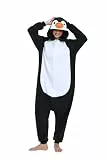 LABULA Onesie tierkostüme Damen Herren Pyjama Animal Halloween Schlafanzug Cosplay Jumpsuit Karneval Einteiler,Meng-Pinguin,S