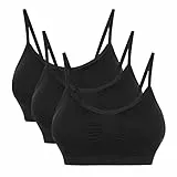 Vertvie Womens Strech Duenn Ohne Buegel Push up Yoga Sports BH Bra Top Set Fuer Fitnesstraining Polsterung 2er/3er Pack (Größe XL/Etiketten 2XL, 3 Schwarz)