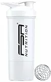 FSA Nutrition Shaker mit Pulverfach und Kugel, frei von BPA, 600 ml, Weiss
