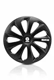 Sparco Satz Von 4 Radkappen 15' Sicila SPC1570BK Schwarze Autoradkappe