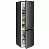 CHIQ CBM260LC Kühl/Gefrie Kombination 262L (187L Kühlbereich+75L XXL Gefrierfach) |137 kWh/Jahr, EEK C, Edelstahloptik, 38dB | Wechselbartür, 4-Sterne Gefrierleistung, Schwarz