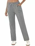 Crewhpo Jogginghose Damen Sporthose Lang Trainingshose Sweathose High Waist Sweatpants Laufhose Gerade Freizeithose für Jogging Sport Yoga Gym