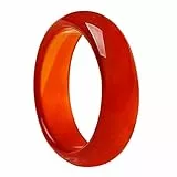 Holibanna Karneol Kristall Ringe Natürliche Red Karneol Edelstein Band Ring Glatte Donut Ring für Frauen Weihnachten Jahrestag Geburtstag Geschenke 18Mm