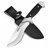 TIVOLI Outdoor Messer Feststehende Klinge Camping Messer,Gürtelmesser Full Tang Survival Messer mit Lederscheide,Outdoor Geschenk für Mann und Sammlung