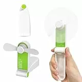 Genround® Handventilator Batteriebetrieben, USB Wiederaufladbarer Mini Ventilatoren für unterwegs,klein Taschenventilator für Frauen und Kinder,klappbar