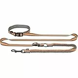 TRIXIE Joggingleine für Hunde mit Bauchgurt M-L, 1,33–1,80 m 20 mm in grafit/papaya - perfekte Hundeleine für Sport und Bewegung - für mittelgroße bis große Hunde - 12763