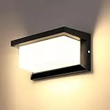 Lightsjoy LED Wandleuchte Außen 18W IP66 Wasserdicht Außenlampe Außenbeleuchtung Wand Rechteck Wandlampe Alu Außenwandleuchte für Außenbreich Outdoor Veranda Garage-Warmweiß