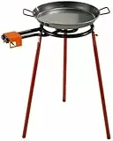 Garcima Mediterraneo Paella-Pfannen-Set mit Brenner, 40,6 cm Karbonstahl Outdoor-Pfanne und Beine, importiert aus Spanien (10 Portionen)