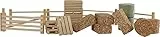 Kids Globe Farming Zubehör Set (mit Zäunen Heuballen Kartoffelkisten und Paletten 19tlg aus Holz 1:32) 610253, Bunt