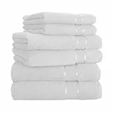 Mixibaby Handtuch 6er Set 2X Duschtuch 2X Handtuch 2X Gästetuch 100% Baumwolle Frottee, Farbe:Weiss