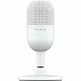 Razer Seiren V3 Mini - Ultrakompaktes USB-Mikrofon (14mm Kondensatormikrofon, Supernierencharakteristik, Tap-to-Mute-Sensor mit LED-Anzeige, integrierter Stoßdämpfer, Plug-and-Play-Design) Weiß