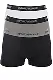 Emporio Armani Herren Mens Basic - Essential Core Logoband 3-pack Boxer Retroshorts, White/Black/Grey, L EU