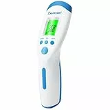 Berrcom Fieberthermometer Kontaktlos Stirnthermometer für Babys and Adults Infrarot Digitales Thermometer mit sofort Ablesung, 3 Farben Fieberalarm, °C/°F Schalter