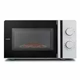 MEDION Mikrowelle klein (20 Liter, 700 Watt kompakt und platzsparend, 5 Mikrowellenstufen, Auftaufunktion, Timerfunktion, MD12211) light grau [MODELL 2025]