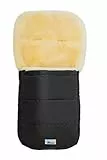 Altabebe (MT2200LP-65) Lammfell-Fußsack, Kinderwagen, Buggy Jogger Winterfußsack Wind- & wasserabweisend, Warmer Fußsack Oberteil abnehmbar, echtes Lammfell Farbe: schwarz