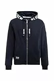 Camp David Herren Sweatjacke mit Kapuzen-Artwork Blue Navy, XL