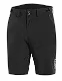 BIOTEX Trail Cargo Unisex Outdoor-Shorts, atmungsaktiv, mit Reißverschlusstaschen und reflektierenden Details, Schwarz , M