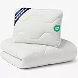 Baby Bettdecke und Kissen Kinderdecke 80x80 cm - Kinderbettdecke Kinder Bettdecken Set und Decke für Kleinkind Babybett Mikrofaser Weiß Oeko-Tex-Zertifikat 80 x 80