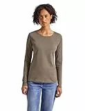 Street One Damen 3228387 Basic Langarmshirt, bark Brown, 44