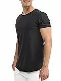 Indicode Herren Willbur Tee T-Shirt mit Rundhals-Ausschnitt | Herrenshirt Sommershirt Raven, L