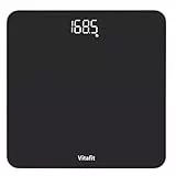Vitafit Personenwaage Digital, Hohe Genauigkeit Zugesichert bis Waage Professionell SEIT 2001, Digitale körperwaage mit Klare LED-Anzeige und Step-On,182kg, Silberschwarz Sprühen
