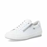 Remonte Damen Sneaker D0700, Frauen Schnürschuhe,lose Einlage,wasserabweisend,remonteTEX,straßenschuhe,Strassenschuhe,lace-up Shoes,Weiss (80),40 EU