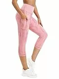 Flatik Sporthose Damen 3/4, Blickdicht Sport Leggings, Jogginghose Fitnesshose Laufende Leggings XL