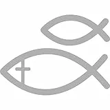 Rayher Hobby 59978000 Stanzschablone: Fische, 2 Stück, 4,5 x 2 cm und 7 x 3 cm, 100% Stahl, Motiv zur Kommunion