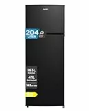 Comfee' Kühlschrank mit Gefrierfach | 204L Kühl-Gefrierkombination, 143 cm Höhe | 137 kWh/Jahr, Low Frost, Leise 39 dB, LED-Licht, Inverter Kompressor, Freistehend Schwarz RCT210DK3EU(E)