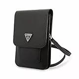 Guess Saffiano Handytasche mit Triangle Logo PU Schwarz