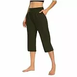 KOG Prime 3/4 Hose Damen Cargohosen 2025 Sommerhose Baumwolle Casual Cargohose Frau Jogginghosen Einfarbige Sexy Outdoor Hose Rote Arbeitshose Slim Fit Pumphose Armeegrün L