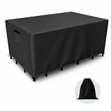Patio Möbel Set Abdeckung wasserdicht, QZMVER Outdoor Esstisch Stuhl Heavy Duty Abdeckungen rechteckig, Abschnitt Set Rechteckige Schutzabdeckungen (180x120x74cm)