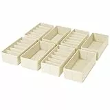 DIMJ Schubladen Organizer Schrank Organizer - 8er Set Unterwäsche Organizer, 30 x 15 x 9 cm Ordnungssystem für Pax Organizer, Kinderkleidung, Socken, Wickelutensilien, Beige