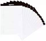 Amazon Basics Notizblöcke, liniert, 21.6 x 29.8 cm (Packung mit 12 Stück),50 Blatt pro Block, Letter, Weiß