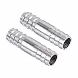 TA-VIGOR 2 Stück Schlauchverschraubungen, 16 mm x 55 mm, gerade Kupplung, Luftschlauchverbinder, Spleißer, Edelstahl, Schnelladapter für Luftleitung, Kraftstoffleitung, Wasserleitung