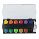 Pelikan Kreuzer Deckfarbkasten mit 12 Farben und 1 Tube Deckweiß, ideal für Kindergarten, Schule und zu Hause