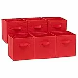 Amazon Basics Foldable Storage Cubes, 6 Stück, Rot, 26.6 x 26.6 x 27.9 cm