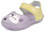 KVbabby Sandalen für Mädchen Jungen Geschlossene Sandalen Leicht Strand Sandale Rutschfest Gartenschuhe Klettverschluss,2463Violett,24/25 EU/Etikett Größe 150