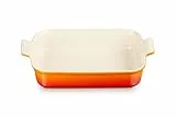 Le Creuset Rechteckige Auflaufform Tradition aus Steinzeug, 32 cm, 2.31 kg, Ofenrot, 71102320900001