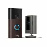 Ring Akku-Videotürklingel (Venezianische Bronze) + Ring Innenkamera Anthrazit | WLAN-Videotürklingel-Sicherheitskamera, Selbstinstallation (in 5 Minuten) | mit eingebautem Akku I Privatsphäre-Einstellungen