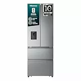Hisense RF632N4WIE French Door Kühl-Gefrierkombination/ NoFrostPlus/ Inverter-Kompressor/ Wasserspender/ CrispZone/ 200 cm/ Kühlteil 336 l/ Gefrierteil 149 l/ 38 dB/ 295 kWh/ Jahr/ Inox-Look