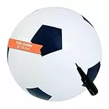 alldoro 60298 XXL Fußball, Kinderball aus Gummi, Spielball mit Sprungkraft, für Kinder ab 3 Jahren, schwarz-weiß, 75 cm