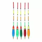 Keenso Angelschwimmer Bobber, 5 STK. Angelposen Balsaholz Bunt Angelschwimmer Angeln Bissanzeige Angelzubehör und Schwimmerset(6+2g) Fisch schweben