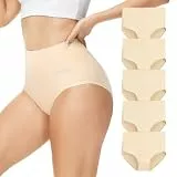 Momoshe Bauchweg Unterhose Damen Unterhosen Frauen Sport Slips Pantys High Waisted Stretch Atmungsaktiv Tanga Menstruationsunterwäsche Farbe 5er Pack S