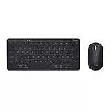 Trust Lyra Bluetooth Tastatur Maus Set Kabellos, QWERTZ-Layout, 84% Recyclingkunststoff, Wiederaufladbare Multi-Device Funktastatur mit Maus für PC, Laptop, Mac, iPad, Android, iOS – Schwarz