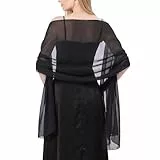 Ladiery Sheer Chiffon Tücher und Wraps für Abendkleider, Damen leichter weicher Schal für Hochzeit Braut Schultertuch