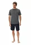 Dagi Men's Navy Fashion Knitted Regular Waist Supreme Leg Sleeve Crew Neck T-Shirt & Shorts Pyjama Set, L