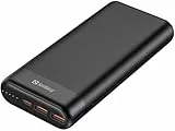 Sandberg Powerbank 20000 PD 65W + 2X QC 3.0, Tragbares Mobiles Ladegerät mit hoher Kapazität für Telefone, Tablets, Laptops, 8 Ladezyklen, Duales Laden, Back Up Batterie, Mobile Powerbank