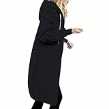 EMATOP Jacke Damen Langen Sweatjacke Casual Baumwolle Fleecejacke mit Kapuze Sport Sweatshirt Einfarbig Elegant Kapuzenjacke Herbst Winter Langarm Hoodies Mantel Teenager Mädchen Kapuzenpullover
